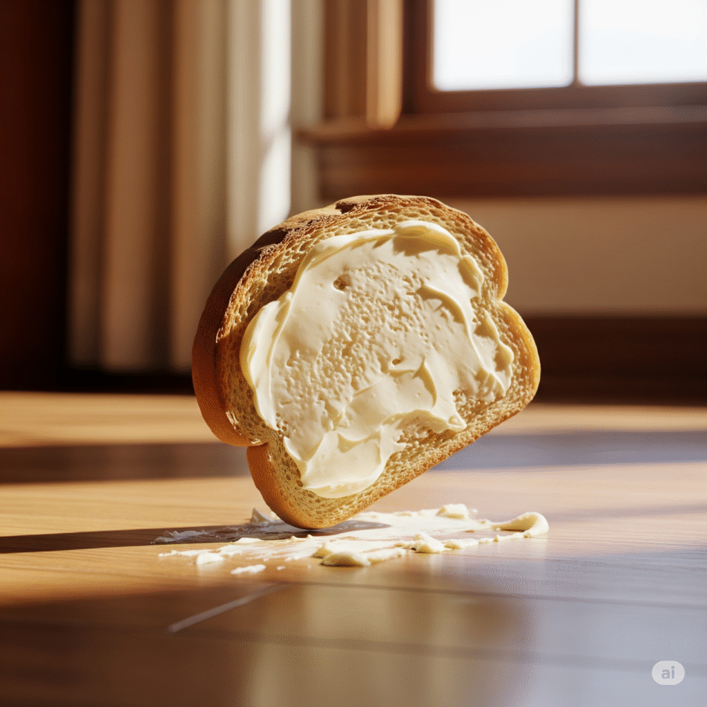 Por que o pão sempre cai com a manteiga para baixo? Temos uma explicação!